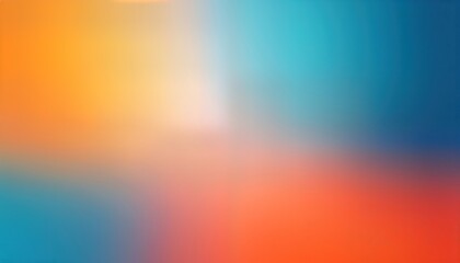 Aufkleber - Abstract gradient background with smooth transitions of vibrant orange, blue hues. Warm colors blend seamlessly into cool tones creating sense of calmness, tranquility. Ideal for minimalist design