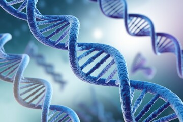 Poster - detailed 3d render of dna double helix, showcasing its intricate structure and genetic code.