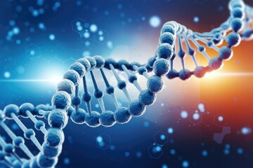 Poster - 3d rendering of a dna double helix, representing genetic code and scientific research.
