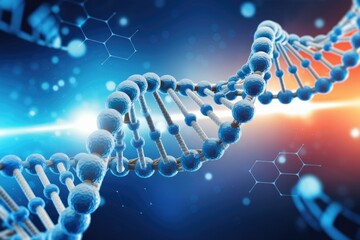 Poster - a 3d rendering of a dna double helix, showcasing the intricate structure of genetic information.