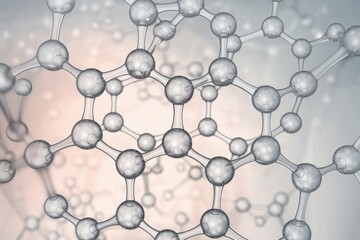 Poster - A 3D rendering of a molecular structure, showing interconnected atoms and bonds.  Illustrates complex chemical interactions.