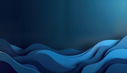 Poster - Abstract wavy blue background design. Modern, dynamic template for presentation. Elegant, minimalist style. Suitable for corporate financial content. Geometric shapes create futuristic, premium feel.