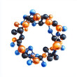 © agrus_aiart - orange and blue molecular structure isolated on white background