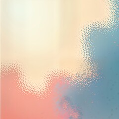 Poster - Abstract halftone design with soft pastel colors. Vintage style gradient background. Decorative patterns formed by many tiny dots. Aged canvas effect. Retro style. Simple geometric illustration.