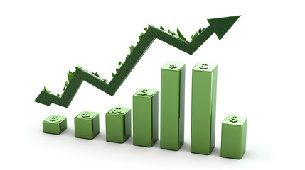 Poster - growth money business increase finance profit on investment background with coin stock wealth arrow 