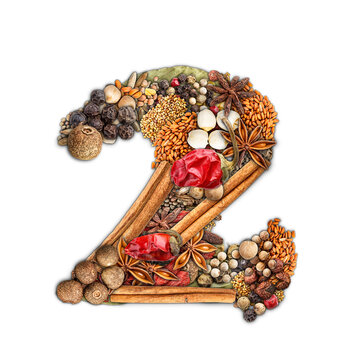 Number 2 made of spices