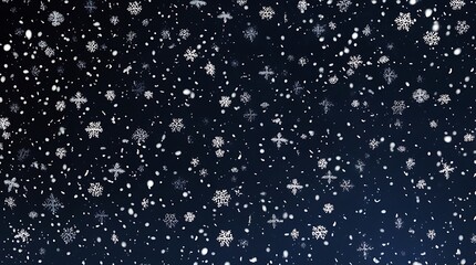 Aufkleber - digital illustration featuring a seamless pattern of various snowflakes against a dark background