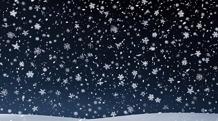 Aufkleber - digital illustration featuring a seamless pattern of various snowflakes against a dark background