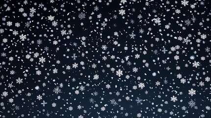 Aufkleber - digital illustration featuring a seamless pattern of various snowflakes against a dark background