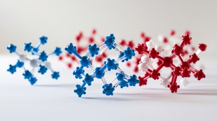 Poster - futuristic horizontal banner featuring transparent glass molecule model with reflections and light r