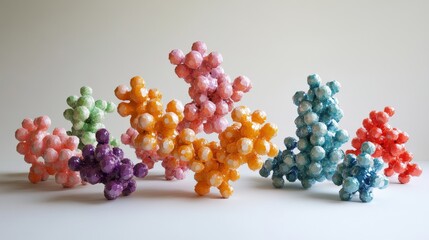Poster - futuristic horizontal banner featuring transparent glass molecule model with reflections and light r