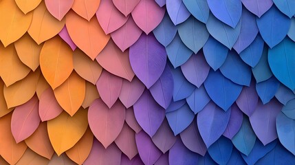 Poster - Elegant and seamless 3D leaf pattern featuring soft gradients and depth for sophisticated design projects digital wallpapers backgrounds and artwork