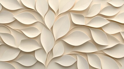 Aufkleber - Elegant 3D abstract leaves pattern with detailed textures and a decorative touch creating a seamless modern and refined background design ideal for contemporary presentations websites