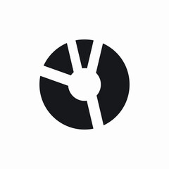 Poster - pie chart data icon vector sign