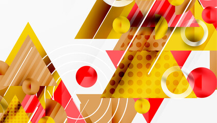Poster - Sleek abstract background - layered triangles with vibrant gradient tones. Semi-transparent shapes add depth and contemporary aesthetic