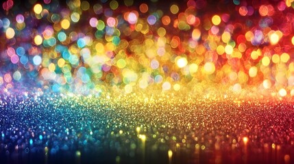 Leinwandbilder - Vibrant Rainbow Glitter Background with Shimmering Multicolored Particles Creating a Dazzling and Festive Visual Effect  Abstract Elegant and Captivating Sparkling Backdrop Perfect for Luxury Designs