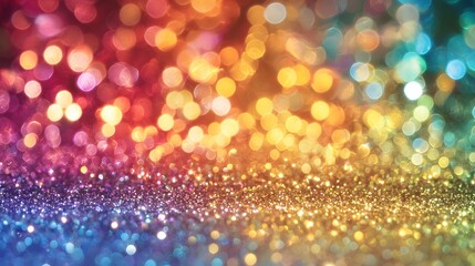 Leinwandbilder - Vibrant Multicolored Glitter Background with Shimmering Particles Creating a Dazzling and Festive Visual Effect  Sparkling Rainbow Palette with Shiny Luminous Textures Perfect for Elegant Designs