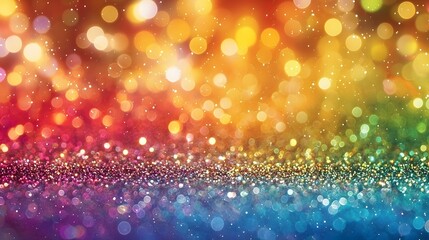 Leinwandbilder - Radiant Rainbow Glitter Texture with Vibrant Hues and Dazzling Sparkles Backdrop   A dynamic and energetic visual appeal created by a shiny iridescent