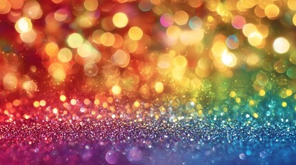 Leinwandbilder - Captivating multicolor glitter texture with a vibrant rainbow spectrum creating a mesmerizing and eye catching effect for a variety of creative projects including digital art backgrounds wallpapers