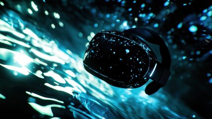Poster - Virtual Reality Headset in Abstract Environment