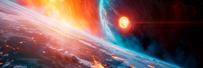 Wall Mural - space tourism experience, magic space sky background.