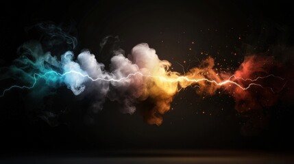 Aufkleber - Dynamic energy explosion abstract visualization digital art dark background abstract perspective conceptual representation
