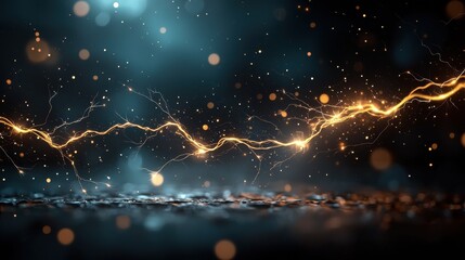 Poster - Dynamic electric energy display abstract studio digital art dark environment close-up view concept of power and innovation