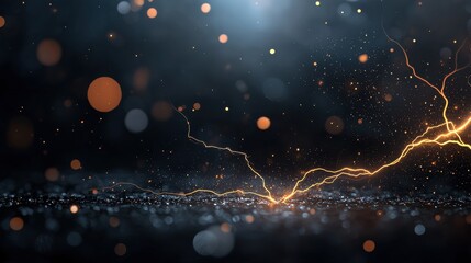 Poster - Dynamic lightning strike abstract background visual art dark environment close-up viewpoint energy concept