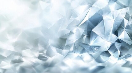 Poster - Geometric abstract background with light blue and white polygonal shapes