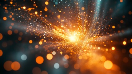 Poster - Abstract futuristic background with shining light and glowing elements, perfect for digital art concepts, high-tech visuals, and modern design projects featuring a dynamic and illuminated composition

