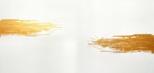 Aufkleber - Abstract gold paint strokes on white background. Elegant, minimal design. Modern artistic illustration. Suitable for wallpaper decor. Simple, smooth texture. Vintage style. Versatile background for