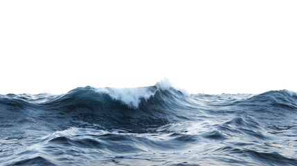 Fototapete - Stunning view of blue sea waves crashing against each other, creating serene atmosphere. Isolated on white/transparent background.