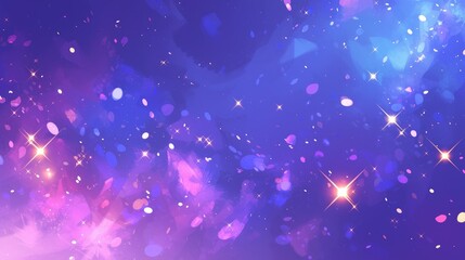 Wall Mural - A vibrant cosmic background with colorful splashes and sparkling stars.