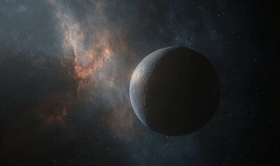 Wall Mural - forced perspective of jupiter dominating stardust and nebulae background