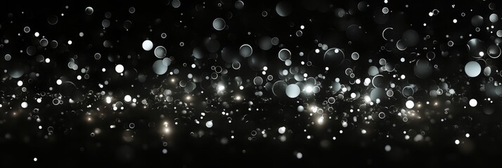 Poster - Abstract glitter bokeh background with shimmering lights on black elegant backdrop for artistic, festive and creative designs