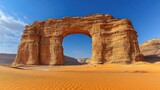 Desert Arch Rock Formation, Saudi Arabia