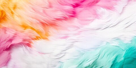 Poster - A colorful fur with a rainbow pattern