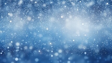 Poster - Beautiful Christmas Winter Night Lights Sparkling in the Snowy Atmosphere with a Magical Blue Background and Soft Bokeh Effect