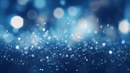 Poster - Enchanting Christmas Winter Nights with Bright Lights and Sparkling Snowflakes in a Magical Blue Atmosphere
