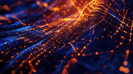 Poster - Abstract Digital Art with Glowing Lines