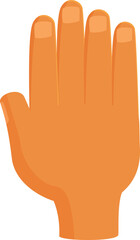 Poster - Cartoon open hand showing five fingers gesture