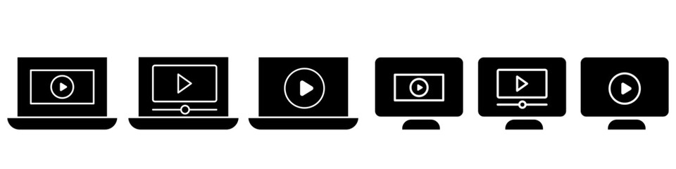 Fototapete - Video file icon vector set. Watch video illustration sign collection. Online symbol. Watch logo.