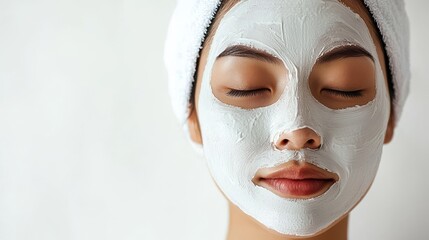 relaxing facial treatment for glowing skin at home skincare beauty routine indoor close-up self-care