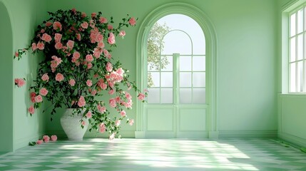 Poster - Free Space Concept, a serene and open environment showcasing minimalistic design, clean lines, and soft, ambient light creating a calm atmosphere for reflection and creativity