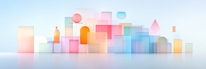 Poster - A creative graphic design depicting Wednesday in the year 3000, with abstract shapes and neon colors symbolizing midweek progress in a sci-fi setting,