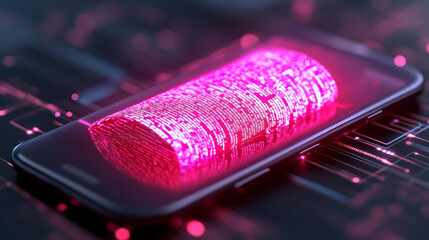 Poster - A detailed close-up of a smartphone application utilizing computer vision to read and convert printed text into speech for visually impaired users,