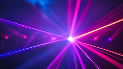 Poster - Vibrant colorful laser lights in motion flowing in a dynamic pattern, abstract streaming light effects creating a mesmerizing and energetic visual display