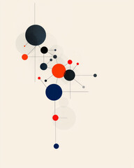 Fototapete - A minimalist illustration of interconnected nodes forming a secure network, symbolizing the preservation of data through robust fraud detection systems,