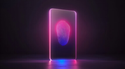 Fototapete - An elegant illustration of a fingerprint scanner integrated into a secure door, representing biometric fraud prevention measures in preserving sensitive areas,