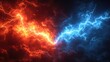 © emzee - Fiery and Icy Collision: An Abstract Energy Encounter